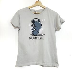 Tee Turtle | Yeah I'm Listening Funny Cat Graphic Tee